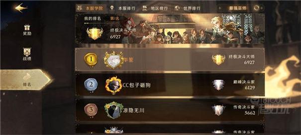 哈利波特魔法觉醒先行服人物排名