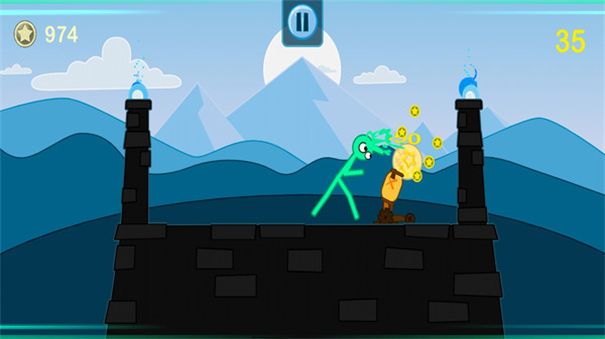 呆萌火柴人战斗场景