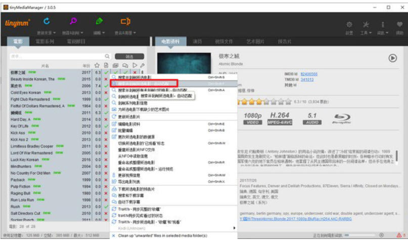 tinyMediaManager(本地电影管理软件)截图
