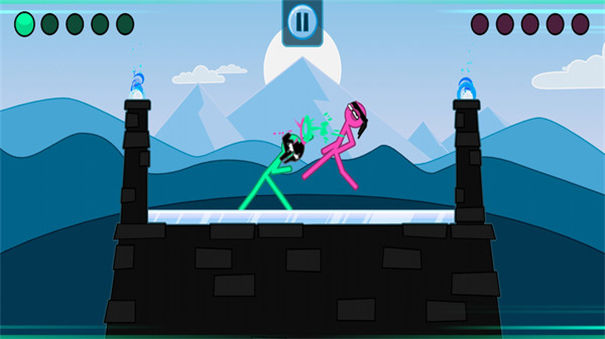 呆萌火柴人战斗场景